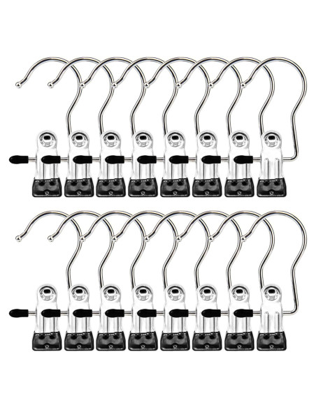 Ganchos para Botas y Ropa MECHEER, Paquete de 16 Clips de Acero Inoxidable Ganchos para Botas y Ropa MECHEER, Paquete de 16 Clips de Acero Inoxidable