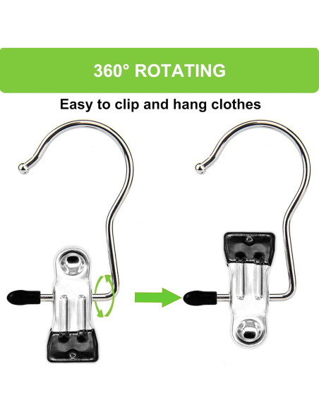 Ganchos para Botas y Ropa MECHEER, Paquete de 16 Clips de Acero Inoxidable Ganchos para Botas y Ropa MECHEER, Paquete de 16 Clips de Acero Inoxidable