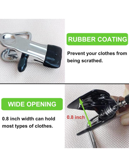 Ganchos para Botas y Ropa MECHEER, Paquete de 16 Clips de Acero Inoxidable Ganchos para Botas y Ropa MECHEER, Paquete de 16 Clips de Acero Inoxidable