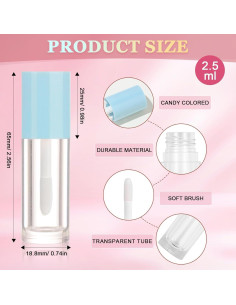 Kit 12 Tubos Vacíos de Brillo de Labios 2.5ml + 2 Jeringas 2