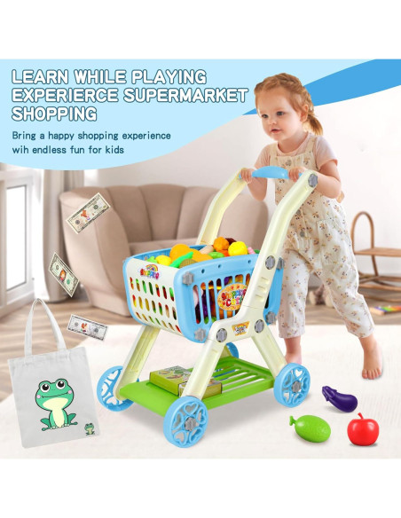 Carrito de Compras para Niños Ming You 2 en 1 con Comida Juguete Carrito de Compras para Niños Ming You 2 en 1 con Comida Juguete