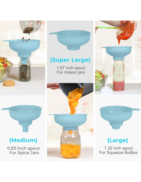 Embudo de Cocina BALIWELL de Plástico Alimenticio con 5 Picos Embudo de Cocina BALIWELL de Plástico Alimenticio con 5 Picos