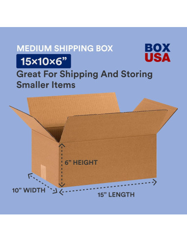 Cajas de Cartón Corrugado CAJA USA 15x10x6 cm - Paquete de 25