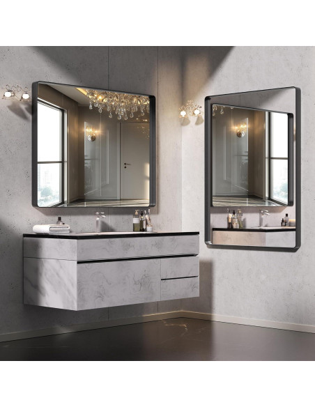 Espejo de Baño Hasipu 2 PCS 76.2 x 61 cm Marco Negro Espejo de Baño Hasipu 2 PCS 76.2 x 61 cm Marco Negro