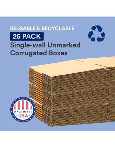 Cajas de Cartón Corrugado CAJA USA 15x10x6 cm - Paquete de 25
