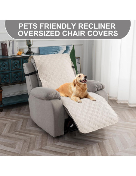 Funda de Sillón Reclinable YUEANG Impermeable Beige 1 Plaza Funda de Sillón Reclinable YUEANG Impermeable Beige 1 Plaza