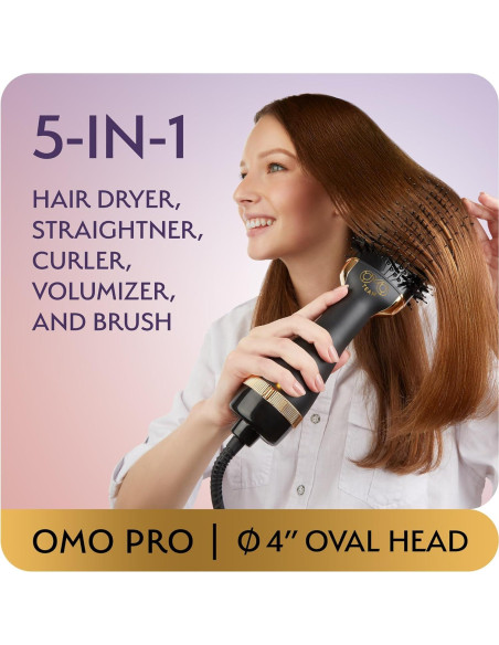 Cepillo Secador de Cabello OMO TEAM Ovalado 75mm Negro Dorado Cepillo Secador de Cabello OMO TEAM Ovalado 75mm Negro Dorado