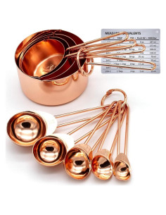 Juego de Tazas y Cucharas Medidoras Acero Inoxidable KAISHANE