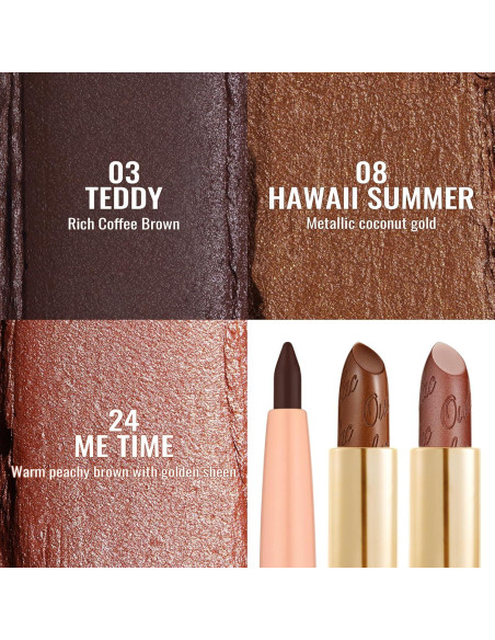 Conjunto Labial y Delineador Oulac 3PCS Vegano Hidratante Conjunto Labial y Delineador Oulac 3PCS Vegano Hidratante
