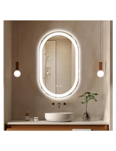 Espejo de Baño LED TheiaMo Ovalado 83.82x50.8cm Anti-vaho Espejo de Baño LED TheiaMo Ovalado 83.82x50.8cm Anti-vaho