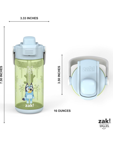 Conjunto de 2 Botellas de Agua Reutilizables Zak Bluey 473ml Conjunto de 2 Botellas de Agua Reutilizables Zak Bluey 473ml