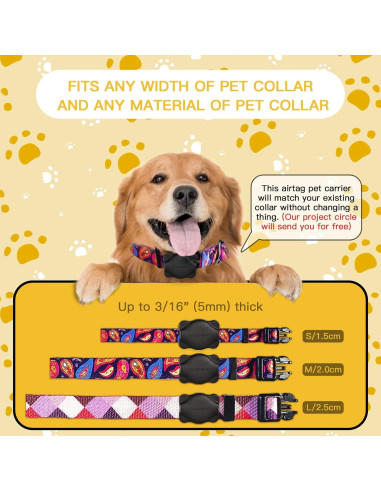 Soporte para Apple AirTag ELUCKEKE con Collar Ajustable 35.8-54.9cm
