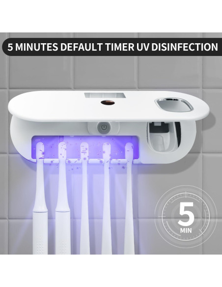 Soporte para Cepillos de Dientes OVAS HOO Blanco con Dispensador Soporte para Cepillos de Dientes OVAS HOO Blanco con Dispensador