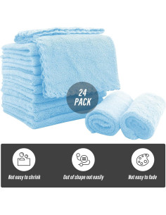 Paños de Baño para Bebés Sunny zzzZZ 24 Piezas Acuamarina 25.4x25.4 cm 2