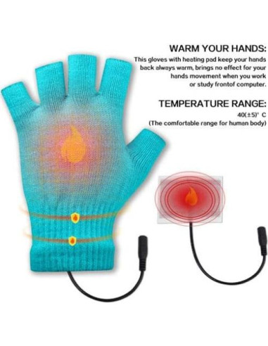 Guantes Calentados USB para Hombre y Mujer - Mitones Calientes