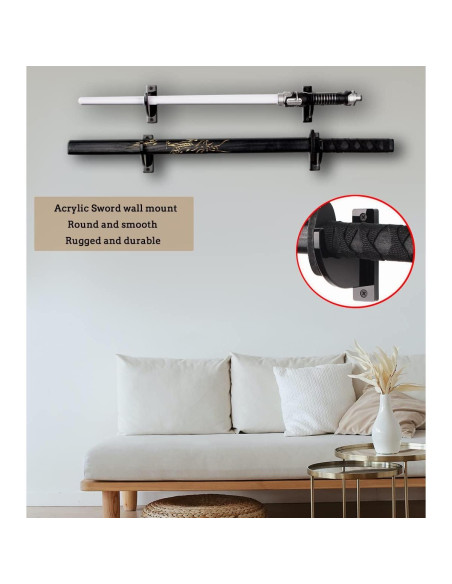 Soporte de Pared para Espadas WANLIAN Negro Ajustable 1 Par Soporte de Pared para Espadas WANLIAN Negro Ajustable 1 Par