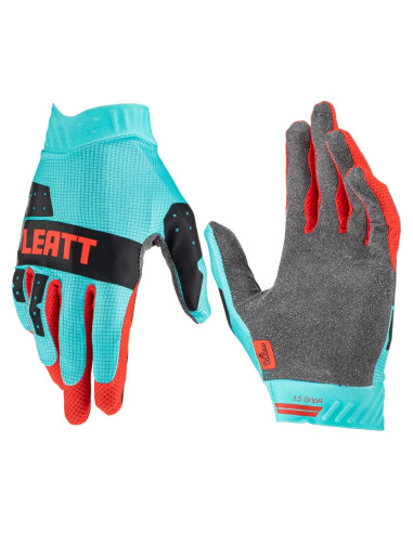 Guantes Leatt Moto 1.5 GripR Adulto Turquesa Pequeño