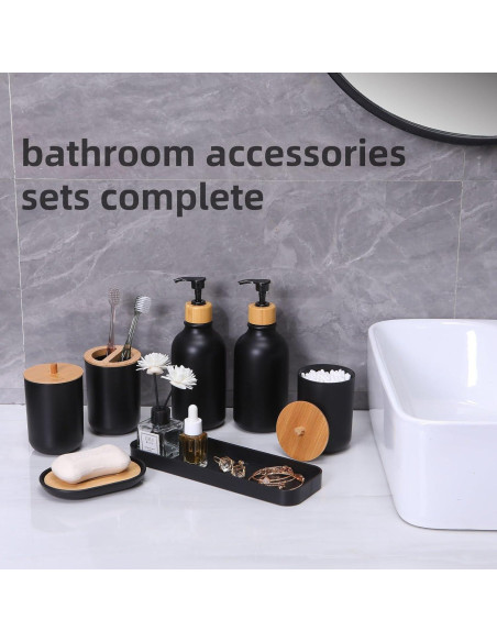Juego de Accesorios de Baño Negro Mate 9 Piezas FNGJMJG Juego de Accesorios de Baño Negro Mate 9 Piezas FNGJMJG