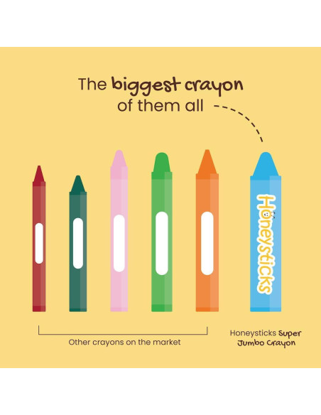 Crayones Jumbo Honeysticks 12 Pzas No Tóxicos 100% Cera Abejas Crayones Jumbo Honeysticks 12 Pzas No Tóxicos 100% Cera Abejas