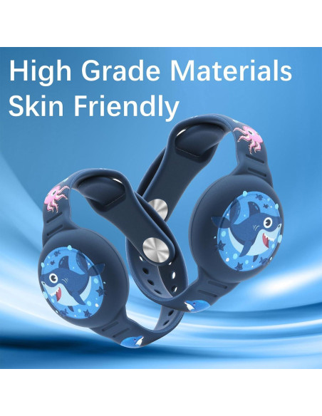 Pulseras de Silicona para Air Tag Niños - 2 Piezas Verde y Azul Pulseras de Silicona para Air Tag Niños - 2 Piezas Verde y Azul