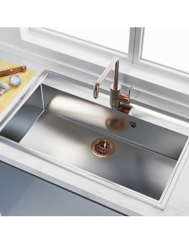 Desagüe de fregadero KONE 3.5" acero inoxidable cobre antiguo