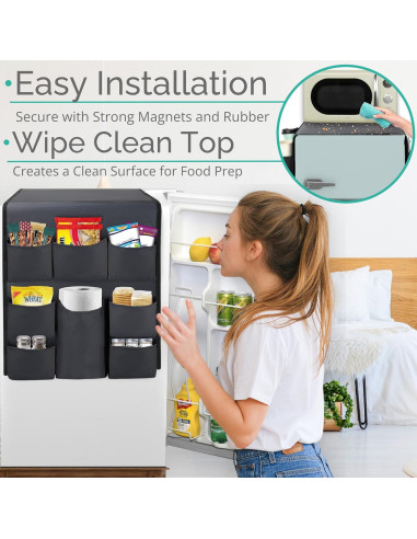 Organizador de Mini Nevera TERRA HOME Negro 12 Bolsillos