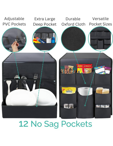 Organizador de Mini Nevera TERRA HOME Negro 12 Bolsillos