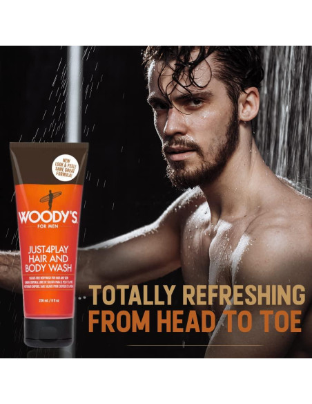 Gel de Ducha Woody's Just4Play 236 ml - Sin Sulfatos, Hidratante Gel de Ducha Woody's Just4Play 236 ml - Sin Sulfatos, Hidratante