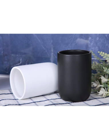 Soporte de Cepillos de Dientes Cerámico CAZAGA Negro 11 cm