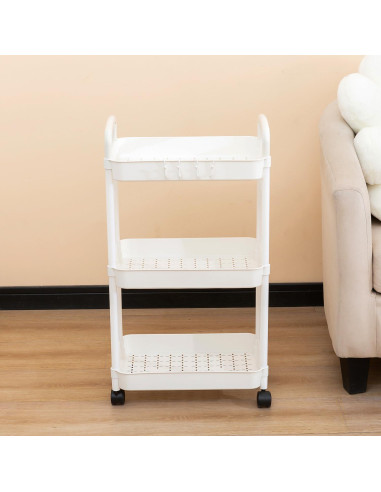 Carro Rodante de Almacenamiento Gagee 3 Niveles Blanco