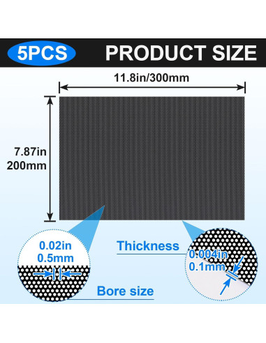 PAGOW Malla de Ojos de Fursuit Negra 5 Hojas 300x200mm PVC