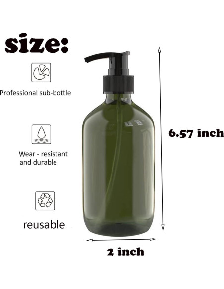 2 Botellas Dispensadoras de Plástico 300 ML WANBAO Ámbar Verde 2 Botellas Dispensadoras de Plástico 300 ML WANBAO Ámbar Verde