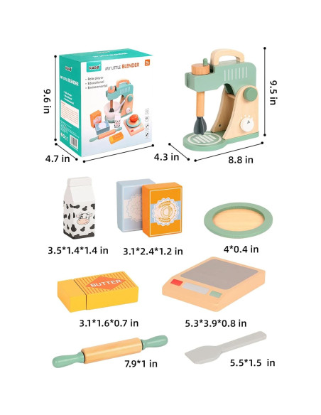 Juego de Cocina de Madera MIKNEKE Licuadora para Niños Juego de Cocina de Madera MIKNEKE Licuadora para Niños