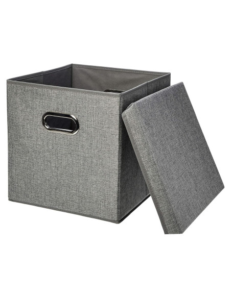 Cesta de Almacenamiento Plegable Amazon Basics 33x33cm Gris - Juego de 2 Cesta de Almacenamiento Plegable Amazon Basics 33x33cm Gris - Juego de 2