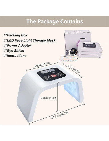 Máscara Facial LED Fxtiaa JY-A025 7 en 1 Cuidado de Piel