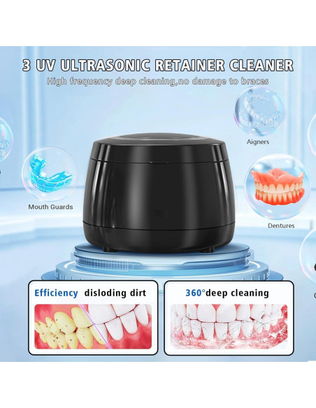 Limpiador Ultrasónico de Retenedores TOPUONE 43kHz Portátil Limpiador Ultrasónico de Retenedores TOPUONE 43kHz Portátil