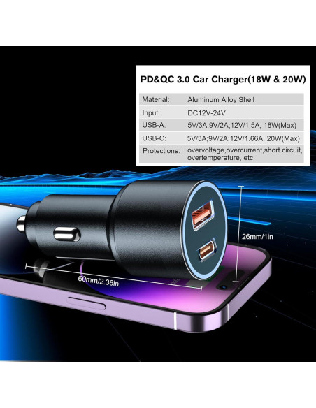Soporte de Cargador Inalámbrico MagSafe 38W para Coche - Negro Soporte de Cargador Inalámbrico MagSafe 38W para Coche - Negro