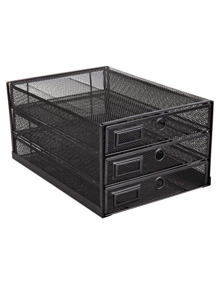 Organizador de Escritorio Annova Malla 3 Cajones Negro 35.5x25.1x17.4cm Organizador de Escritorio Annova Malla 3 Cajones Negro 35.5x25.1x17.4cm