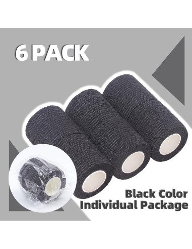 Paquete de 6 Vendajes Autoadhesivos 12.7 cm x 5.08 m Negro