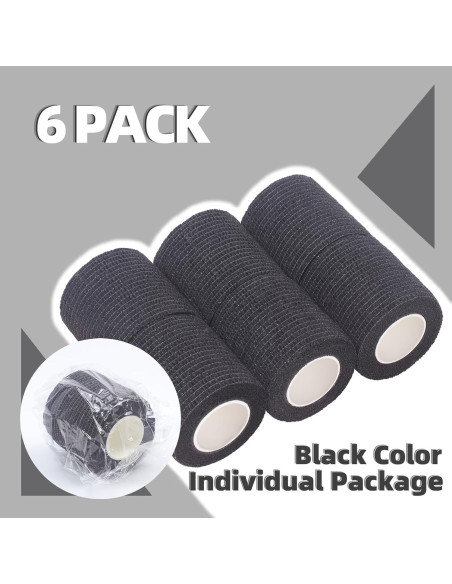 Paquete de 6 Vendajes Autoadhesivos 12.7 cm x 5.08 m Negro Paquete de 6 Vendajes Autoadhesivos 12.7 cm x 5.08 m Negro