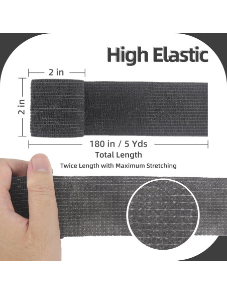 Paquete de 6 Vendajes Autoadhesivos 12.7 cm x 5.08 m Negro Paquete de 6 Vendajes Autoadhesivos 12.7 cm x 5.08 m Negro
