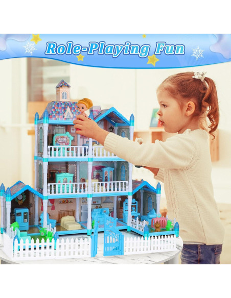 Casa de Muñecas Azul EP EXERCISE N PLAY 2 Pisos 215 Piezas Casa de Muñecas Azul EP EXERCISE N PLAY 2 Pisos 215 Piezas
