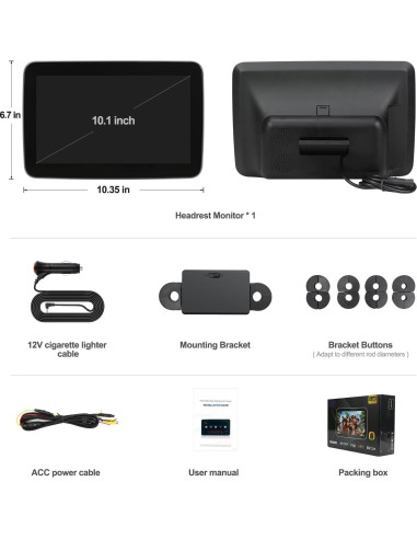 Monitor de respaldo AINAVIGO 10.1" Android 11.0 HD 2GB 32GB