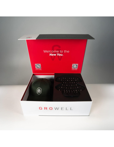 Gorro de Crecimiento Capilar GroWell - Luz Roja LED Rosa