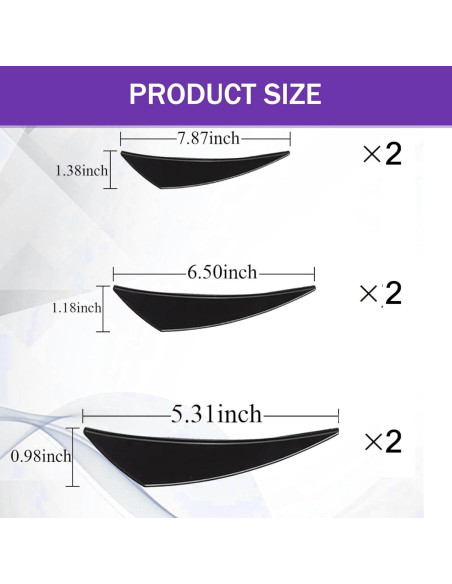Kit 6 Canards Spoiler Coche Jewkot KOTZST902BL-6PS Negro Kit 6 Canards Spoiler Coche Jewkot KOTZST902BL-6PS Negro