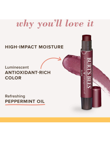 Brillo Labial Burt's Bees Ciruela 100% Natural - 2 Tubos