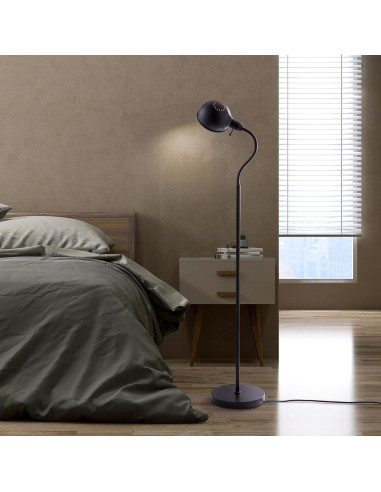Lámpara de Pie O'Bright Nova Ajustable Cuello de Ganso Latón Antiguo