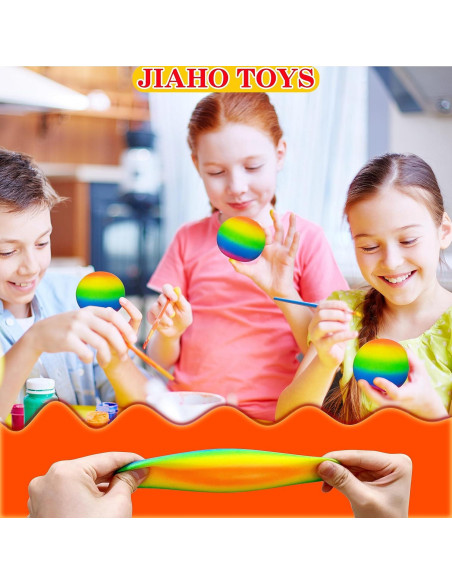 Juego de 3 Pelotas Antiestrés Arcoíris JIAHO 2.4" para Niños y Adultos Juego de 3 Pelotas Antiestrés Arcoíris JIAHO 2.4" para Niños y Adultos