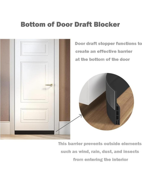 Sello de Clima para Puertas Timfcbs 5 cm x 99 cm Negro - Paquete de 5 Sello de Clima para Puertas Timfcbs 5 cm x 99 cm Negro - Paquete de 5
