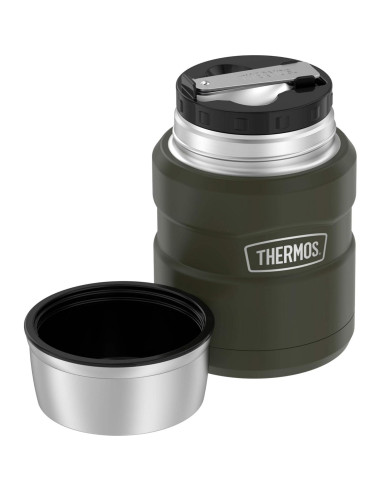 Termo Aislado THERMOS 0.45L Verde Militar con Cuchara